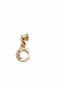 1pc Diamond Encrusted 26 English Letter Charm, Suitable For Silicone Watch Band Decoration