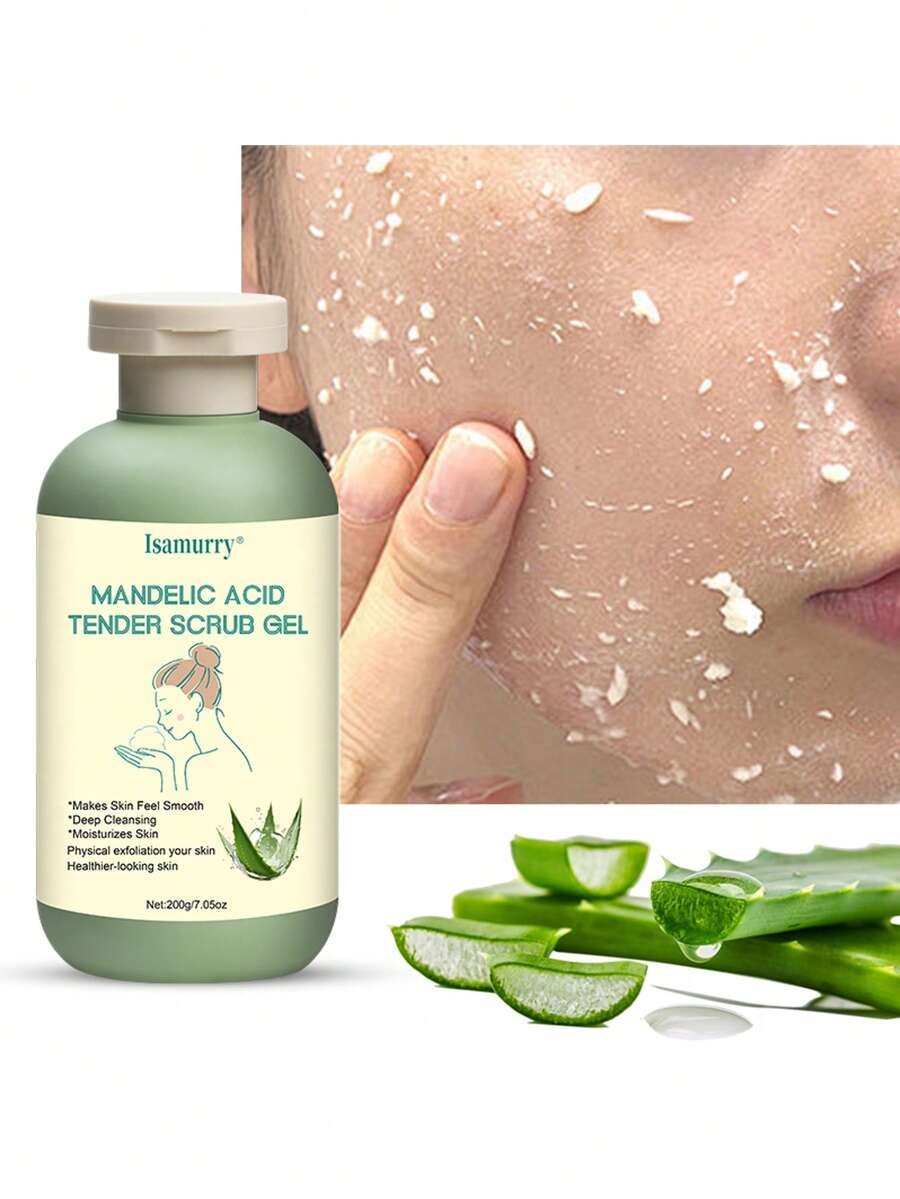 200克深层清洁保湿面部去角质霜，高容量苹果酸去角质凝胶，面部和身体去角质磨砂凝胶 - 薄荷綠 - 查看 1