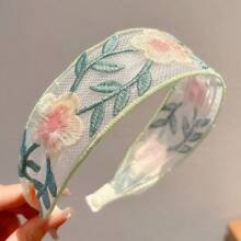 3pcs Embroidered Elegant Versatile Floral Headbands, Exquisite Folk Chic Lace Fabric Wide Headwraps Hairband Diadema Hair Hoop