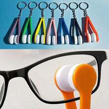 1/5PCS Multifunctional Portable Ultra-Fine Fiber Cloth Glasses Eraser, Can Be Hung On The Keychain With Glasses Cleaning Brush, Used To Remove Dust And Mist On Glasses, Keeping Your Glasses Clean