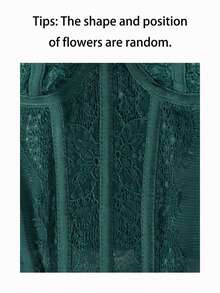 1pc Lace Bralette Cute Bustier Top, Sexy Women's Clubwear Party Crop Top With Clasp - Dark Green - View 11