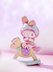 Sanrio 1pc Sanrio Wooden Rocking Horse Series Mystery Blind Box, Kuromi, Cinamaroll, Pochacco Desk Decor, An Ideal Holiday Gift,School Supplies,Back To School