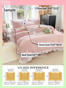 3 件套浅粉色超柔软男孩女孩学生宿舍床上用品套装：1 个羽绒被套、2 个枕套，可机洗，不含填充物