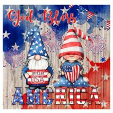 4-teiliges amerikanisches Unabhängigkeits-Tag Badezimmer-Set, bestehend aus Flaggen- und Zwerg-bedrucktem Duschvorhang, patriotischer Badematte, U-förmiger Konturteppich, Toilette-Sitzabdeckung, geeignet für Dekorationen zum Memorial Day und 4. Juli, Schulanfang