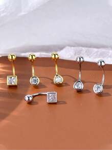 1 Pc S925 Sterling Silver Belly Button Zirconia Belly Button Silver Navel Rings Small Belly Button Mimi Belly Jewelry