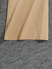 Set casual pentru fete, 2 piese, top cu guler cu nasturi, mânecă scurtă, color block, și pantaloni evazați minimalisti, ținută de primăvară/vară, potrivită pentru exterior, ținute casual, cadouri, petreceri, școală, întoarcerea la școală