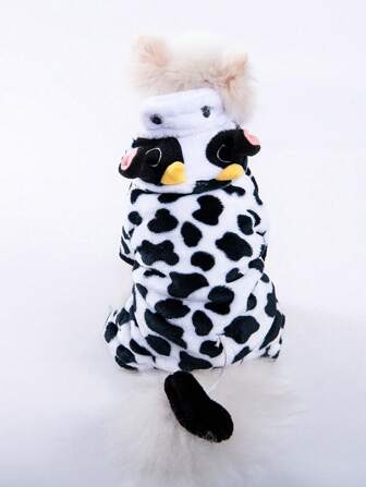 Sudadera cálida con estampado de vaca para mascotas, jersey para razas de perros pequeñas/medianas, otoño/invierno