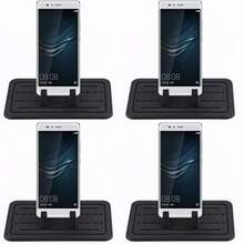 硅胶车载手机支架，仪表盘防滑车载 GPS 支架通用手机安装垫仪表盘可调节智能手机设备桌面免提垫可重复使用家庭办公配件兼容 、Android 手机，生日、家庭、朋友礼物汽车配件，车载手机支架 - 白色 - 查看 3