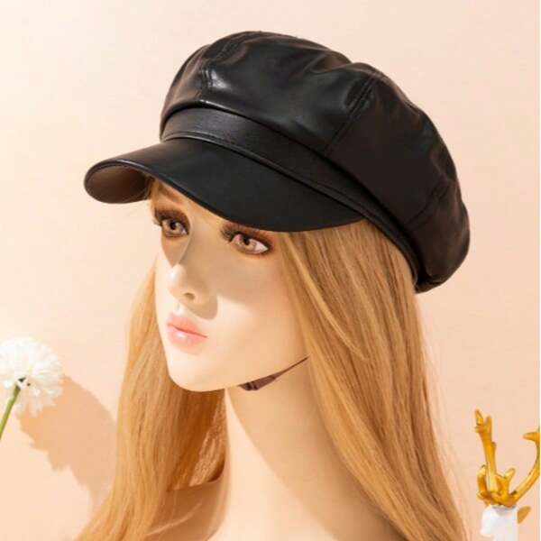 Chapeau octogonal , Béret polyvalent vintage style célébrité, Automne/Hiver