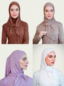 1 pièce Foulard triangulaire antidérapant et respirant pour femmes, bonnet de doublure de couleur unie décontracté, peut être utilisé comme bandeau de sport, confortable et frais pour un port quotidien