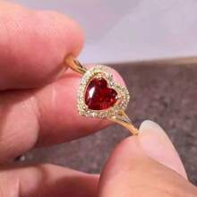 1pc Women's Engagement Ring With Heart Shaped Cubic Zirconia Stone, Fashion Jewelry Suitable For Daily Wear, Wedding, Engagement, Party, Valentine's Day, Birthday Gift