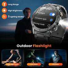 Hwagol Ceas inteligent nou pentru bărbați 2025, afișaj de 1,70'', lanternă LED, baterie mare de 1000mAH, ceas inteligent cu apeluri Bluetooth și busolă, ceas inteligent cu peste 100 de moduri sport, monitor de somn, tracker de fitness cu pedometru, ceas inteligent pentru femei, compatibil cu Android și IOS