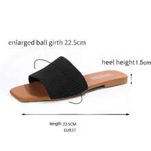 Wide Fit Women's Sandals Black Summer Women's Slippers Wear Flat Casual Fashion Beach Women's Beach Shoes