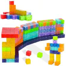 20/50pcs Magnetic Building Blocks, Transparent Magnetic Cube Construction Toys For Kids, Toddlers, Random Colors
