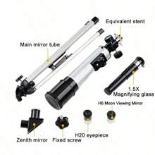 Einsteiger-Astronomieteleskop für Erwachsene, professionelles 90X Astronomie-Landschaftsteleskop mit Stativ, 2 Vergrößerungsokular, 1,5X Barlow-Linse