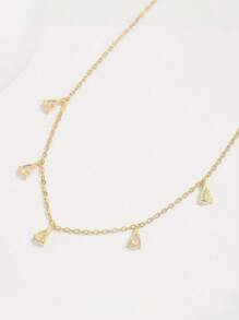 1pc 925 Sterling Silver Simple Teardrop CZ Pendant Bracelet, Gift Box, Suitable For Women, Valentine's Day Wear, Various Occasions, Jewelry Gift