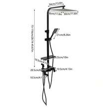 YUNRUX Shower Fitting, Rain Shower, Shower Set, Hand Shower, Shower System With Thermostat - Black - View 2