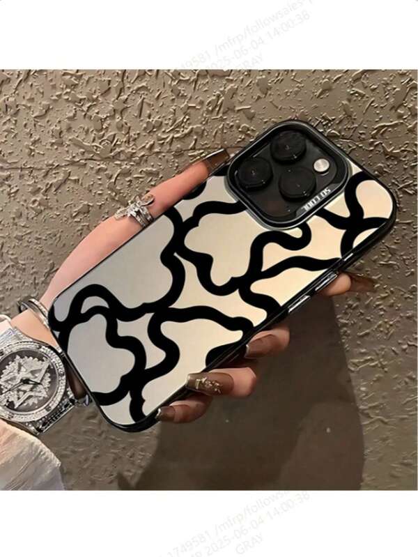 Funda para teléfono con diseño de patrón de líneas negras, compatible con iPhone 16, 15, 14, 13, 12, 11 Pro Max, X, XR, XS Max, 8, 7 Plus, con cubierta trasera mate y amortiguación de golpes, adecuada para la serie
