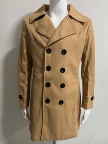 男士双排扣长款大衣，英伦风秋冬大衣