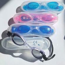 Silicone Swimming Goggles, Colorful Waterproof High Definition Swimming Goggles And Diving Goggles For Pool Use, Adult Set With Free Ear Plugs, Beach Essentials, Beach Accessories, Pool Float - Multicolor - View 1