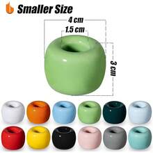 porta cepillos dientes Urbanstrive Elegante soporte para cepillo de dientes de cerámica para encimeras de tocador de baño, negro, paquete de 2 - verde brillante - Ver 2