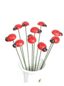 10 pezzi Picchetti decorativi da giardino - Comprende picchetti finti 3D a forma di farfalla, coleottero rosso, coccinella, decorazioni da giardino per esterni, arte da giardino, picchetti da terra a forma di farfalla e coccinella per giardino, prato, sentiero, decorazione di vasi