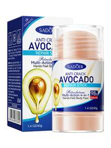 SADOER 2 件装足霜，适用于干燥粗糙的皲裂皮肤，桃子成分可去除死皮、皲裂的皮肤，牛油果滋润和滋养您的双脚和脚跟，不油腻 - 彩色 - 查看 13