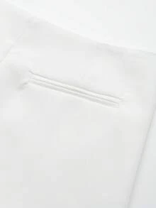 تنورة بيضاء عديمة التناظر ذات لون واحد، طراز بسيط مناسب للصيف، للنساء