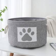 1 pieza Cesta de juguetes para perro, Caja de juguetes para perro, Contenedor de juguetes para perro, Almacenamiento de juguetes para perro, Organizador de almacenamiento para mascotas, Cesta de almacenamiento de tela con asas, Cesta de almacenamiento para juguetes de perro, juguetes de gato, juguetes de mascotas, Cesta para perros para juguetes, mantas, ropa para mascotas, accesorios, Organización y almacenamiento para perros, Regalo de Navidad