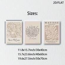 3er-Set Wandkunst im Matisse-Stil - Ungerahmte Vintage- & Minimalistische Drucke, geeignet für Wohnzimmer, Schlafzimmer, Homeoffice - Blätter-Muster Landschaftsplakate