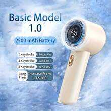 Digital Display Rechargeable Handheld Fan - 3000mAh 5-Speed Quiet Powerful Portable, Type-C Rechargeable, Lightweight Suitable For Outdoor, Home, Travel - Ideal Gift For Cooling Anywhere, Portable Rechargeable Fan, Durable Plastic Body