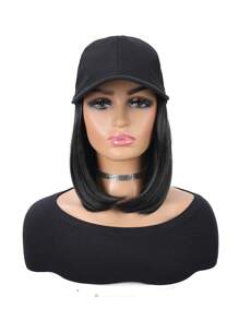 Short Straight Synthetic Wig Adjustable Baseball Cap For Men Women Heat-Resistant Wig For Daily Wear And Special Occasions Multi-Style And Multi-Functional Wig