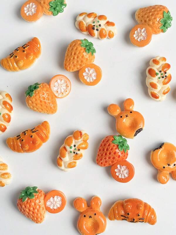 4pcs Set Cute Mini Rabbit And Strawberry Shape Smiling Face Acrylic Fridge Magnets, Suitable For Home Decor, Daily Use, And Holiday Gifts