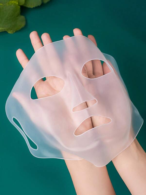 1 peça de capa de máscara facial de silicone reutilizável, máscara hidratante para pele, folha anti-evaporação, ferramenta para cuidados faciais