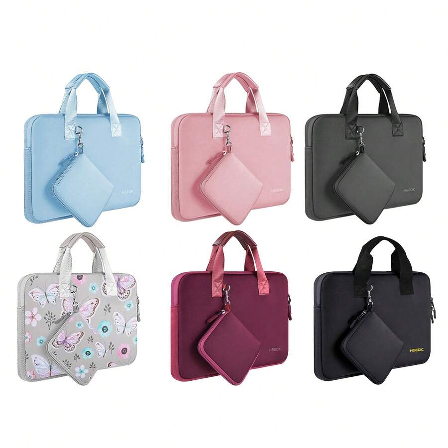 Hseok 笔记本电脑保护套 14 英寸保护套带小袋，氯丁橡胶电脑包适用于 MacBook Pro 14 英寸 M4/M3/M2/M1 2025-2021、MacBook Air/Pro 13 英寸和大多数 14 英寸笔记本电脑 - 多色 - 查看 1