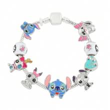 bandai Disney Anime Lilo And Stitch Bracelet Cute Cartoon Stitch Beads Hand Chain For Women Girls DIY Bangle Jewelry Accessories