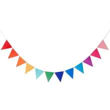 1pc Rainbow Pennant Banner Flags Garland Multicolor Bunting String Triangle Flags Bulk Rainbow Bunting For Carnival Birthday Party Festival Decorations