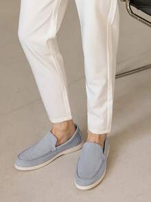 Mocassini da uomo con tacco scarpato - Scarpe casual minimaliste per quattro stagioni, Nuove scarpe da uomo di moda formale versatili con tacco scarpato nel 2025, Mocassini con un'unica staffa, Adatti per uso all'aperto, quotidiano e stile di strada - Disponibili in nero, grigio, beige e blu, Scarpe confortevoli - Blu - Visualizzare 6