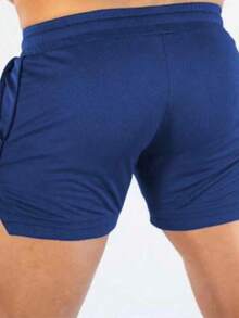 MEN'S LIGHTWEIGHT SHORTS SUMMER SPORTS SHORTS FOR FITNESS TRAINING IN POLYESTER - 藏蓝色 - 查看 4