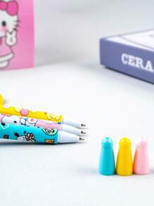 Sanrio 3 Stücke/1 Stück [offiziell lizenziert von Sanrio] Kugelschreiber mit 360° Drehung, Cartoon-Motive: Hello Kitty, Pompompurin, Badtz-Maru, Stressabbau Schreibstifte für Studenten, Schulmaterial, Schulanfang