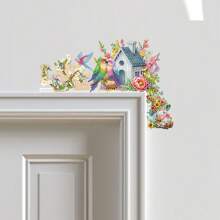 DIY Diamond Painting Kit - Lovely Bird House Wooden Door Sign | Spring Craft Decor For Home, Living Room, Bedroom