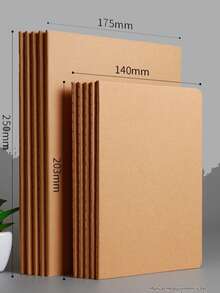 A5/B5 Kraft Paper/Black Notebook, Minimalist Stitched Workbook, Lined Grid, Student Notepad, Blank Notebook, Travel Journal, Unlined Sketchbook, Memo Diary, Planner, Office & School Supplies, Back To School Essentials