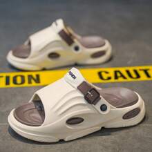 Herren modische Sandalen mit weicher Sohle, bequemer Fußbett, Slip-On Mule Slides für Sommer Outdoor Strandspaziergang, unisex Paaarschuhe