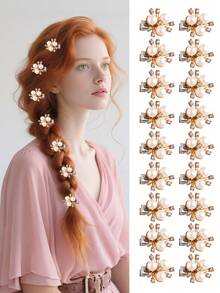 10 件可爱简约花朵和蝴蝶发夹，优雅仿珍珠和水钻设计，适合女士、青少年和女孩，非常适合派对、日常穿着和礼物（生日、节日）、发饰、夏季配饰、旅行、爪夹、发夹、发夹