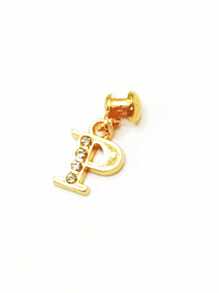 1pc Diamond Encrusted 26 English Letter Charm, Suitable For Silicone Watch Band Decoration