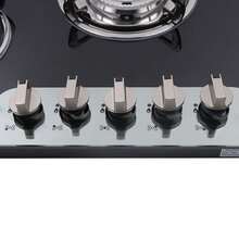 SENDERPICK 5-Burner Gas Stove, Cast Iron Gas Cooktop, Burners, Stove + Stainless Steel Water Pan - Black - View 9