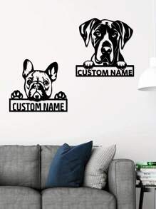 1 pieza Decoración de pared de arte de metal personalizable con salchicha dóberman con texto personalizado, silueta de perro con flores, cartel de metal para amantes de las mascotas, regalo personalizado para propietarios de perros, decoración colgante interior y exterior para amantes de los perros, regalos de Navidad, ornamentos, decoración del hogar, decoración de pared, decoración de habitación, decoración de la sala de estar, decoración de dormitorio, decoración de baño, decoración de cocina, decoración de la casa, regalos personalizados, regalos personalizados, decoración de jardín al aire libre