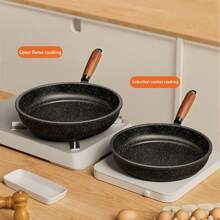 Granit Antihaftpfanne - flacher Boden Pfanne für Steak, Küche Zuhause