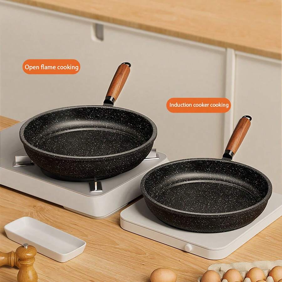 Granit Antihaftpfanne - flacher Boden Pfanne für Steak, Küche Zuhause