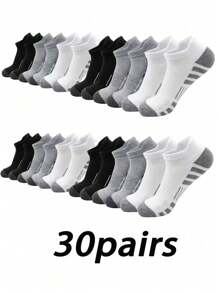 10/20/30 Pairs Breathable And Comfy Men's Crew Tennis Socks For Outdoor And Casual Wear, All-Season Unisex Tennis Socks